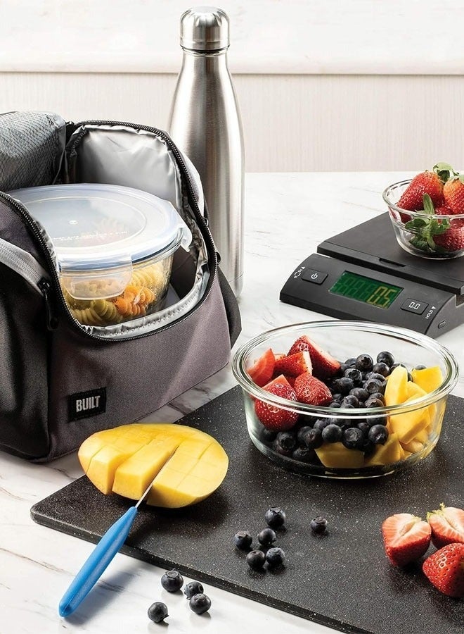 Happy Home 1Pcs Premium Round Glass Food Containers – BPA-Free, Leak-Proof 4-Sided Lock Lid with Rubber Seal, Steam Vent, Microwave, Oven, and Freezer Safe, 1100ml (Height 9cm × Width 16cm), Stackable, Eco-Friendly, Perfect for Food Storage and Meal Prep - Image 5